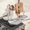 All-Clad D3® Stainless Steel 5 Piece Frypan Set- Made in USA- Includes 8″, 10″ and 12″ Frying Pans With Lid – Professional Grade -Oven Safe & Induction Compatible