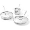 All-Clad D3® Stainless Steel 6 Piece Cookware Set- Made in USA- Includes 12″ Fry Pan, 2 Qt Saucepan, 4 Qt Sautépan, Professional Grade -Oven Safe & Induction Compatible