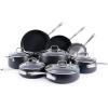 All-Clad HA1 Expert Hard Anodized Nonstick Cookware Set (10 Piece) Pots, Frying Pans, Dishwasher-Safe, Oven-Safe Up to 500°F Compatible with All Stovetops (Gas, Electric & Induction) – Black(10 Piece Set)