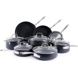 All-Clad HA1 Expert Hard Anodized Nonstick Cookware Set (10 Piece) Pots, Frying Pans, Dishwasher-Safe, Oven-Safe Up to 500°F Compatible with All Stovetops (Gas, Electric & Induction) – Black(10 Piece Set)