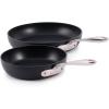 All-Clad HA1 Expert Hard Anodized Nonstick Fry Pan 2 Piece Set, 8″ & 10″ Induction, Oven Safe 500F, Kitchen Frying Pans, Skillets, Ergonomic Handle, Premium Cookware, Dishwasher Safe, Black(2-Piece Set (8″ + 10″))