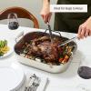All-Clad Specialty Stainless Steel Roaster with Nonstick Rack 11×14 Inch Oven Broiler Safe 500F Roaster Pan, Pots and Pans, Cookware Silver(16×13 in)